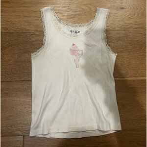 Brandy Melville Coquette Baby Cupcake Lace Girly Tank Top